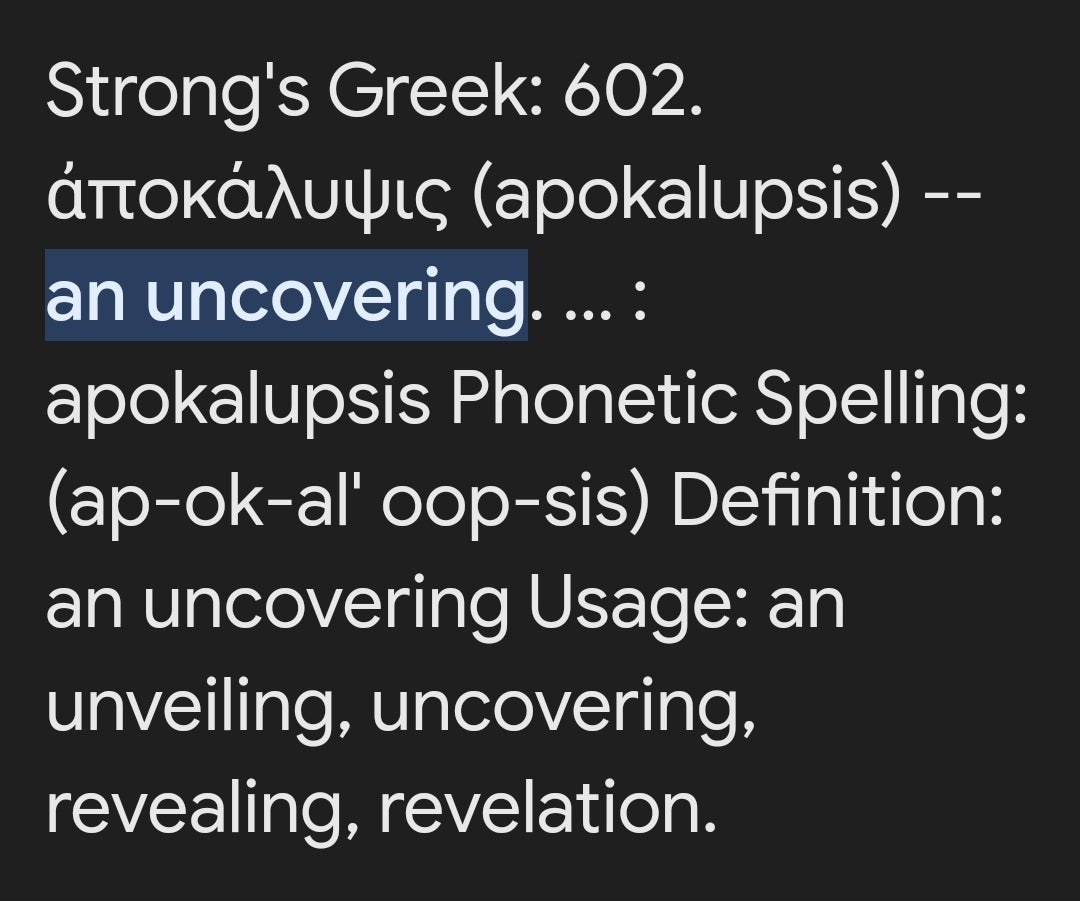 Revelation: Disclosure, Uncover, Reveal